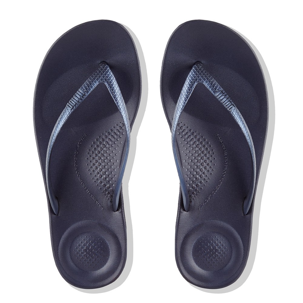 Fitflop Womens Flip-flops Navy - Iqushion Ergonomic - 58ARWZHCU